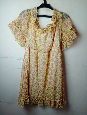 Clockhouse 'Elements Collection' Gelbes Blumen-Rüschenkleid
