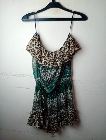 Leopardenmuster Rüschenkleid für Frauen