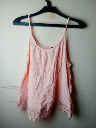 Page One Pink Lace Trim Camisole