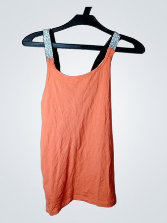 Orange Tanktop mit Glitzerträgern