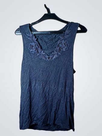 Triumph Damen Marineblau Ärmelloses Tanktop mit Blumen-Ausschnitt