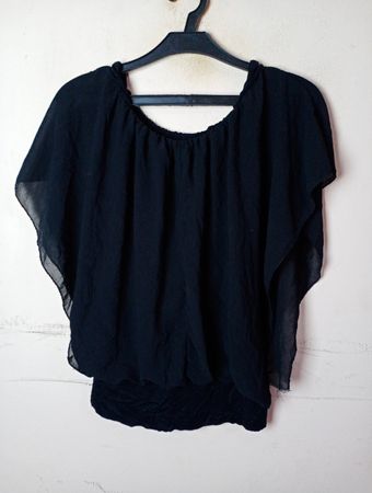 Schwarze transparente Bluse
