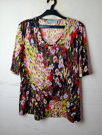 MODERN WOMAN Wenz Damen Bedrucktes V-Ausschnitt-Top