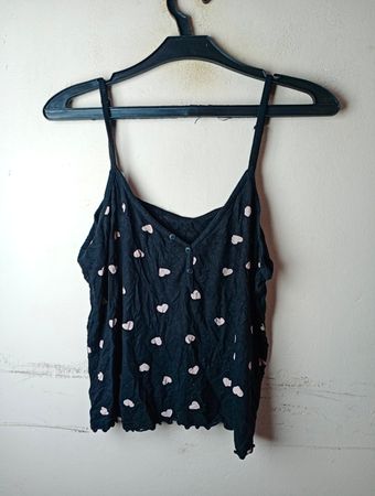 Censort Black Heart Print Cami Top