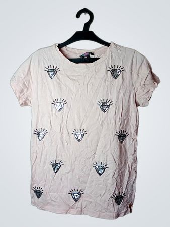 Coolcat Pink Pailletten Diamant T-Shirt