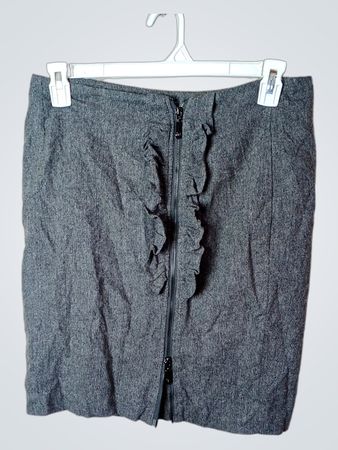 TOP SECRET WOMAN Graue Rüsche Reißverschluss Bleistiftrock Größe 40