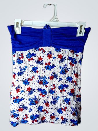 Camaieu blaue und florale Druck trägerloses Top