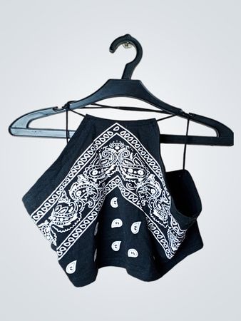 Schwarzes Bandana-Spitzen-Bandtop
