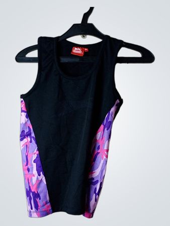 Slazenger Schwarzes Tanktop mit pinken und lila Camouflage-Seiten