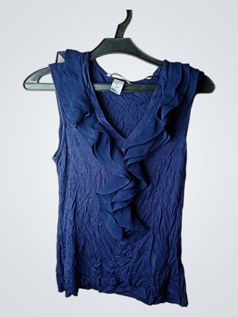 Blauses ärmelloses Rüschenshirt