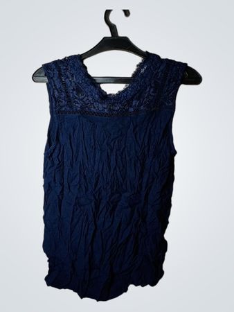Esprit Marineblau Spitzen-Detail Ärmelloses Top