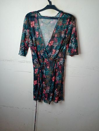 Durchsichtiger Blumenmuster-Kimono