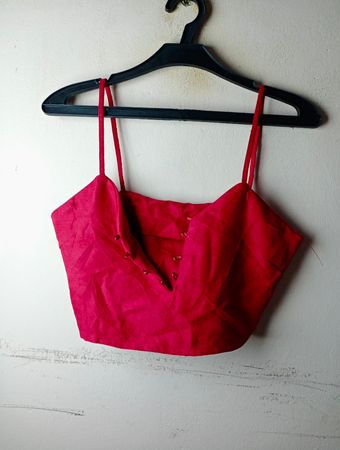 Rotes Crop Top Bluse