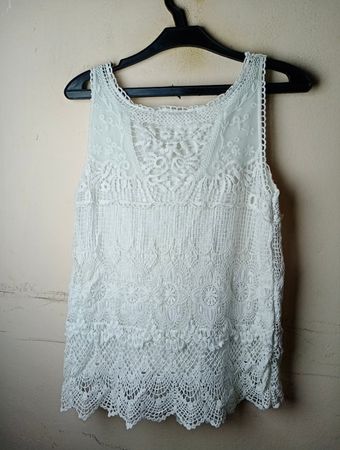 H&M Weißes Spitzen-Top