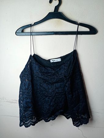 FB Sister Schwarzes Spitzen-Cami-Top