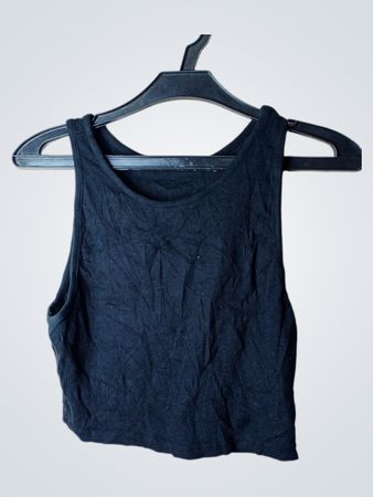 Schwarzes geripptes Tanktop