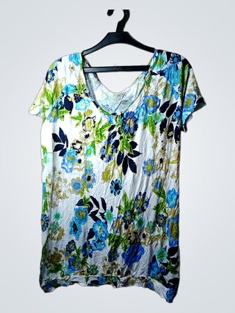 Floral Print V-Ausschnitt T-Shirt
