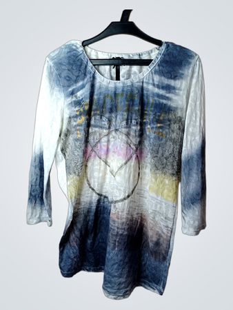 Langarm-T-Shirt mit abstraktem Druck