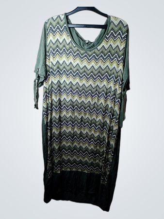 FACIT Green Zigzag Pattern Dress