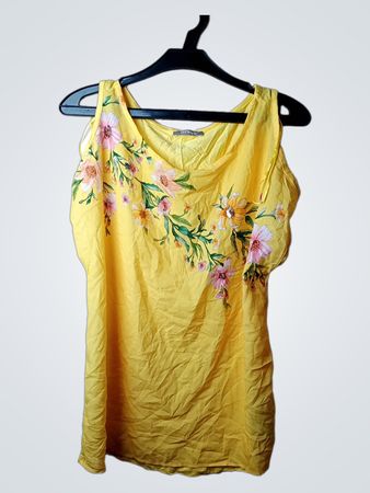 Orsay Gelbes Blumen-Cold-Shoulder-Top