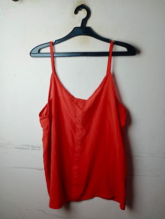 Esmara Orange Spaghetti Träger Knopf Vorderseite Tanktop