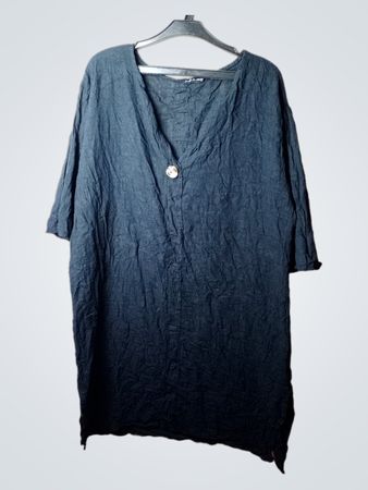 Schwarzes Leinenkleid