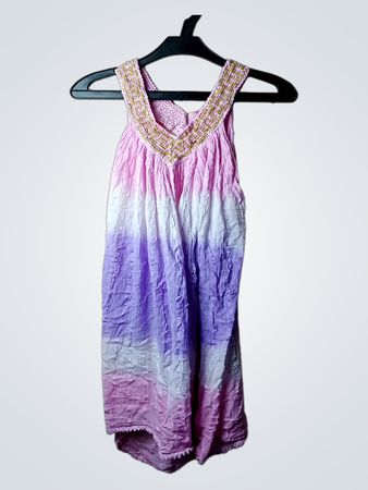 Duggu Girls Tie-Dye Tankkleid mit verziertem Ausschnitt
