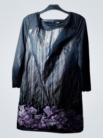 APART Schwarzes Kleid mit Blumenmuster