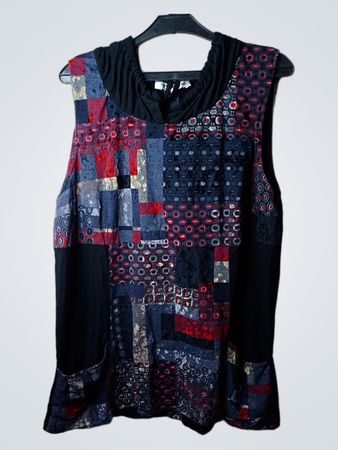 Inco Fashion Patchwork Ärmellose Tunika