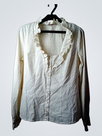 Orsay Gestreifte Rüschenausschnittbluse