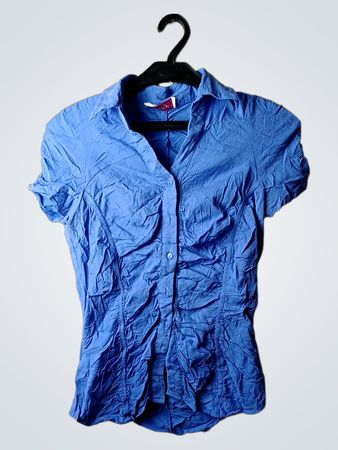 Orsay Blau Raffung Kurzarmshirt