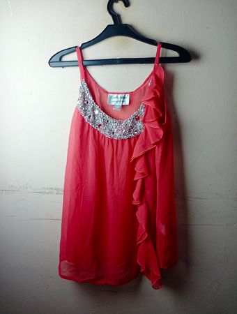 Carrie Allen Perlen Besetztes Transparentes Tanktop