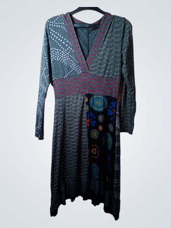 Patchwork Print Kleid