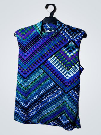 Ärmellose Bluse mit geometrischem Muster