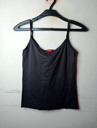 LIVRE Black Spaghetti Strap Tank Top