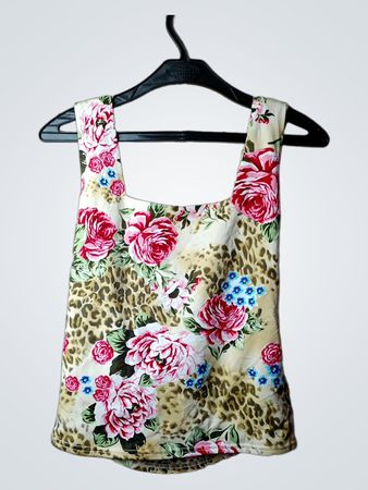 Blumen- und Leopardenmuster Tanktop