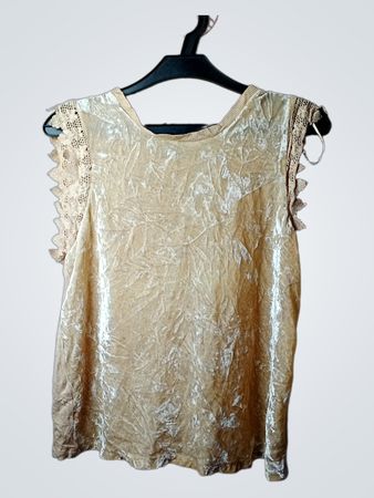 Zara W/B Kollektion ärmelloses Samt-Top