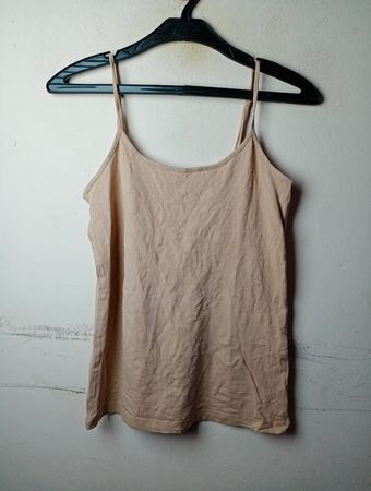 Beige Spaghetti-Top