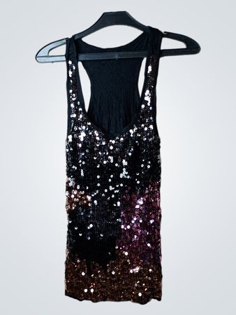 Schwarzes Tanktop mit Pailletten