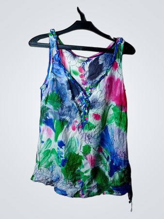 Ärmelloses V-Ausschnitt Tanktop mit floralem Druck