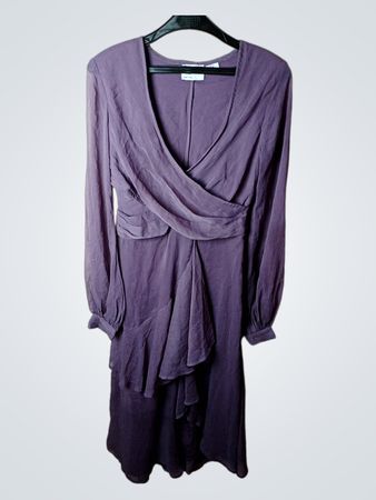 ASOS DESIGN Lila Langarm-Midi-Kleid