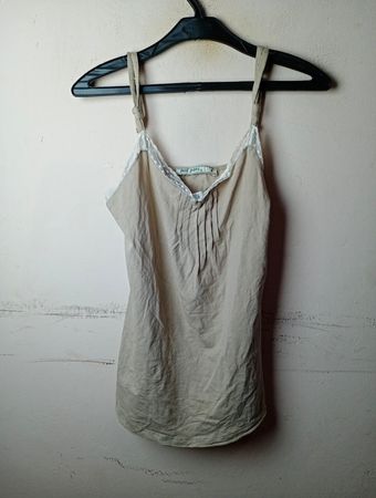 Just Jeans Beiges Cami-Top mit Spitzenbesatz