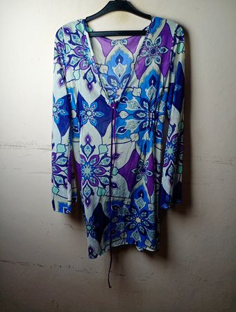 Iberie Damen Langarm Bedrucktes Minikleid