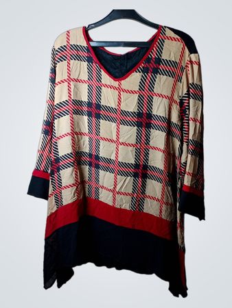 Frauen Karierte Tunika-Bluse