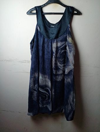 ZAZZY Damen Kleid mit blauem Blumenmuster