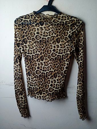 Leopardenmuster Mesh-Oberteil