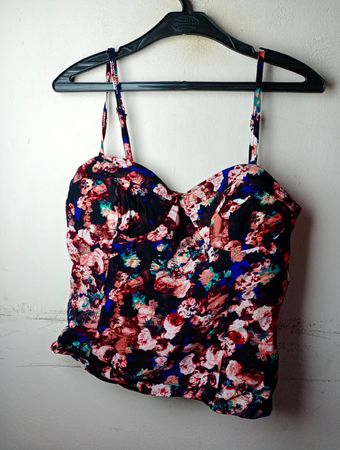 Ally Floral Print Smocked Bustier Top