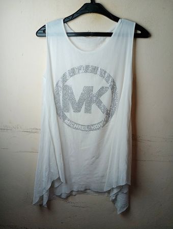 Michael Kors Weißes Ärmelloses Top mit MK-Logo