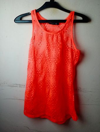 Oranges Spitzen-Tanktop