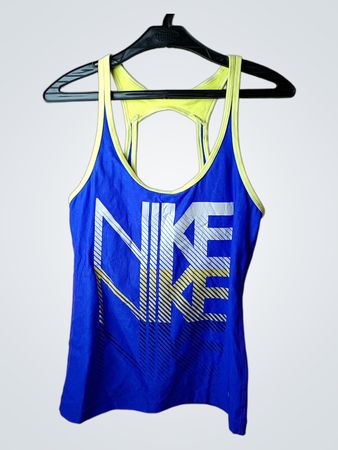 Nike Damen Blau und Gelb Racerback Tanktop